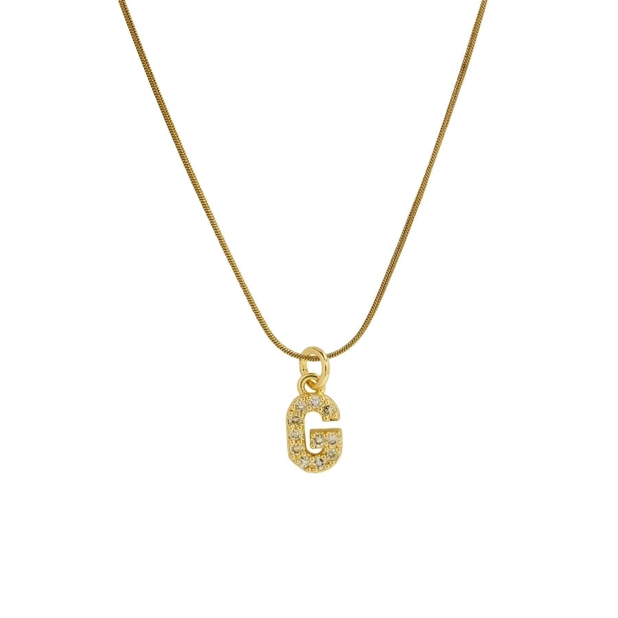 Blingy Letter Charm Snatched Snake Chain Necklace-Bijou Crush