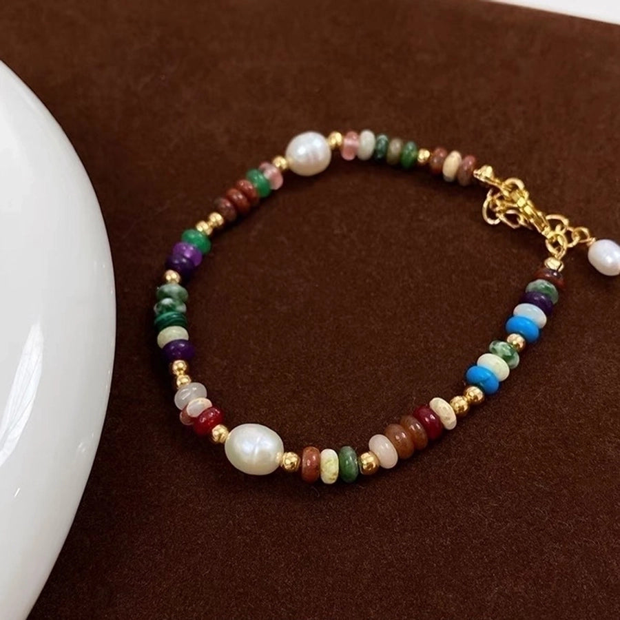 Cute Sweet Colorful 304 Stainless Steel Natural Pearl Natural Stone Bracelets Necklace-Bijou Crush