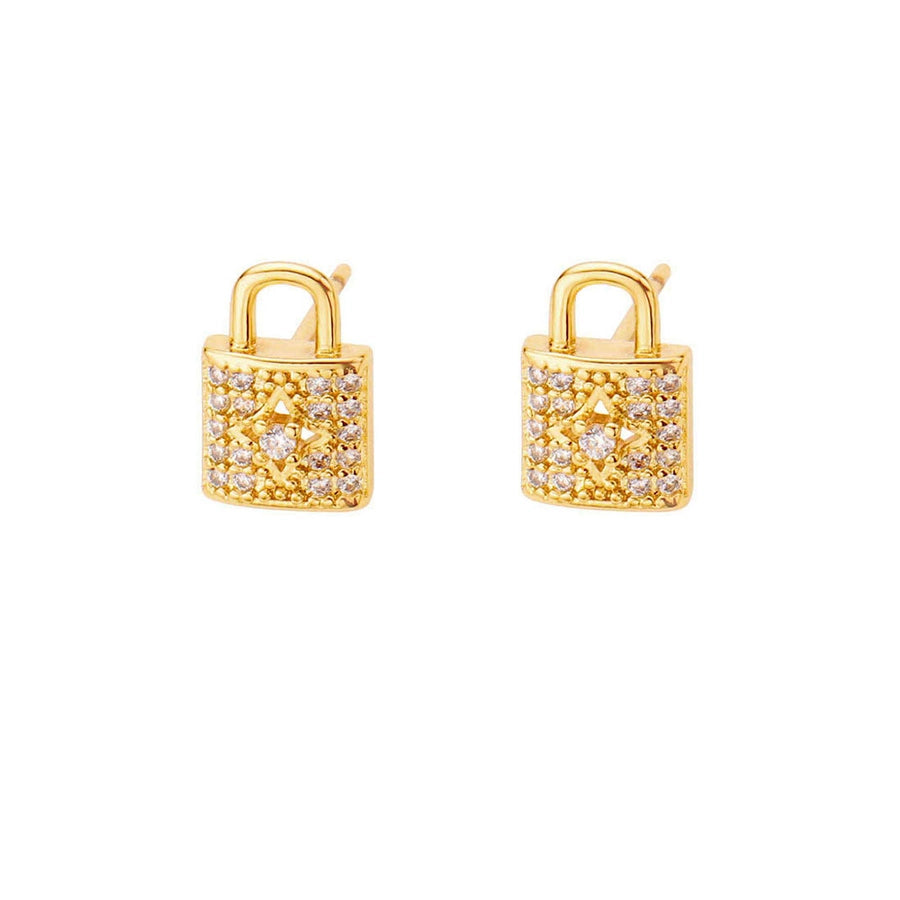 Lock & Key Zircon Studs-Bijou Crush