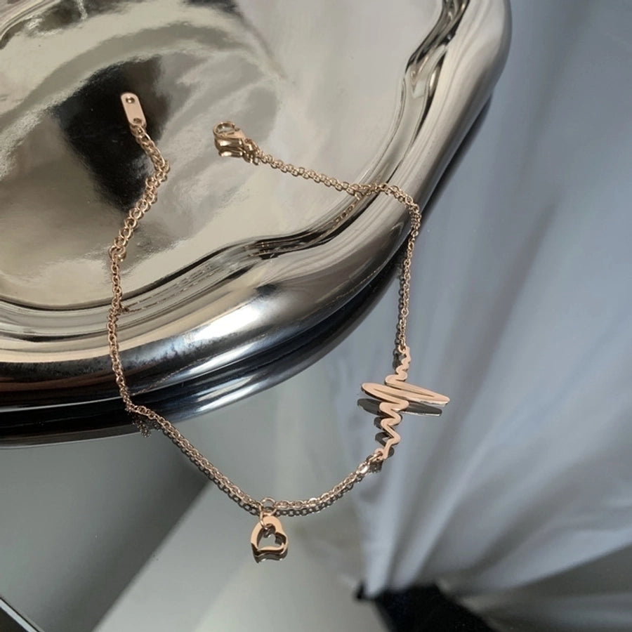 Trendy Letter Anklet in Titanium Steel Finish-Bijou Crush