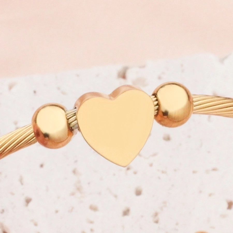 Heart Shape Titanium Steel Rings Bracelets-Bijou Crush