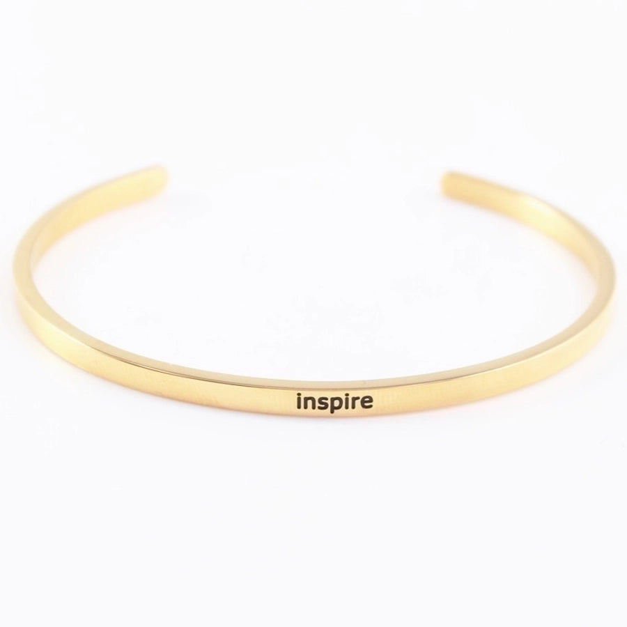 Quotes Letter Bracelet Bangle – 304 Stainless Steel-Bijou Crush