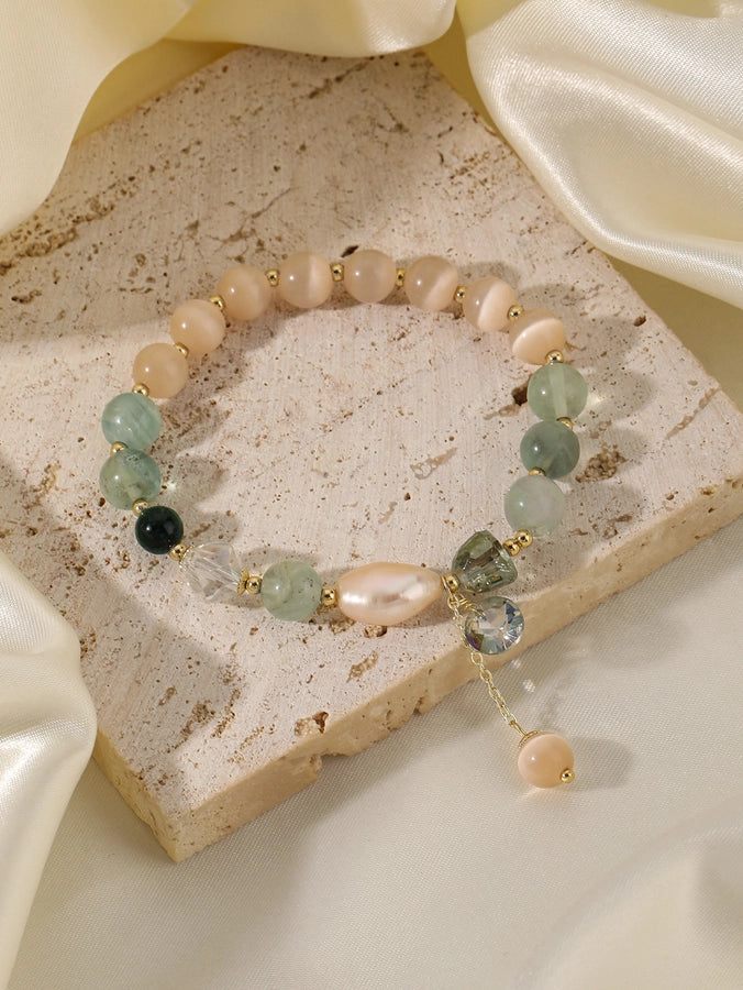 Elegant Simple Style Geometric Freshwater Pearl Opal Copper Beaded Women's Bracelets-Bijou Crush