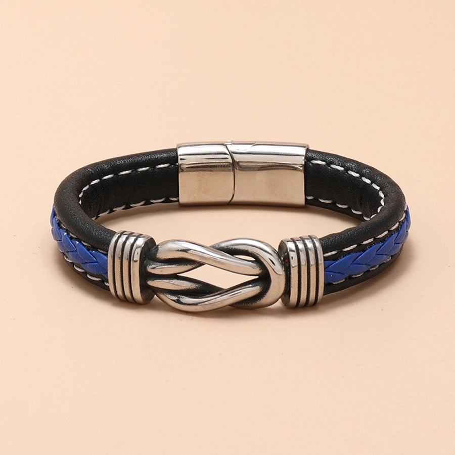 Two-Tone Leather Bracelet with Magnetic Clasp – Effortless Vibes-Bijou Crush