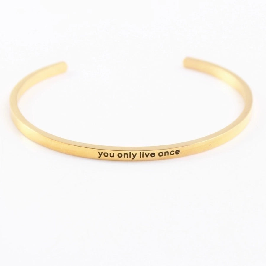 Quotes Letter Bracelet Bangle – 304 Stainless Steel-Bijou Crush