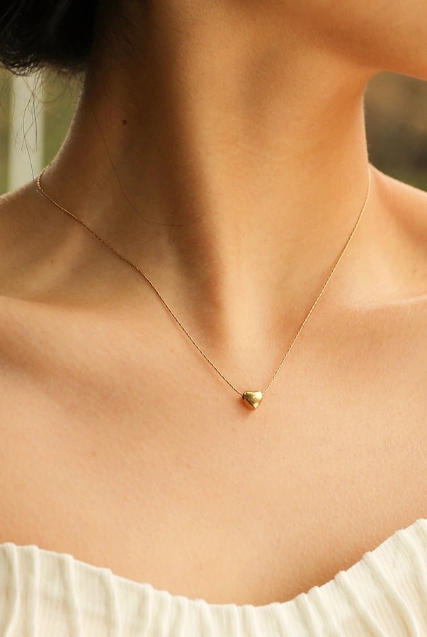 18K Gold Sweetheart Pendant - Stainless Steel Drip with Major Heart Energy-Bijou Crush