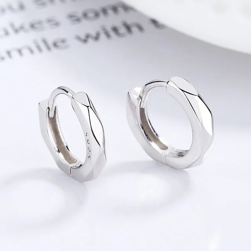 925 Sterling Silver Geometric Hoop Earrings-Bijou Crush