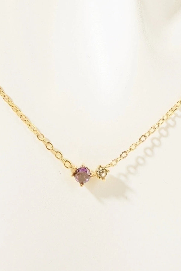 Retro Vibes Pendant Necklace - 18K Gold-Plated Stainless Steel with Sparkly Zircon-Bijou Crush