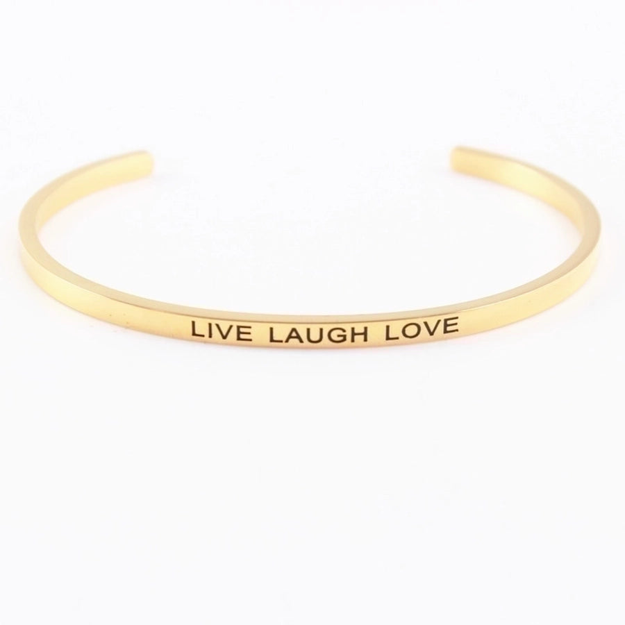 Quotes Letter Bracelet Bangle – 304 Stainless Steel-Bijou Crush