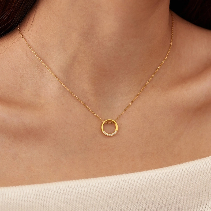 French Style Geometric Necklace – Sleek 304 Stainless Steel Charm-Bijou Crush