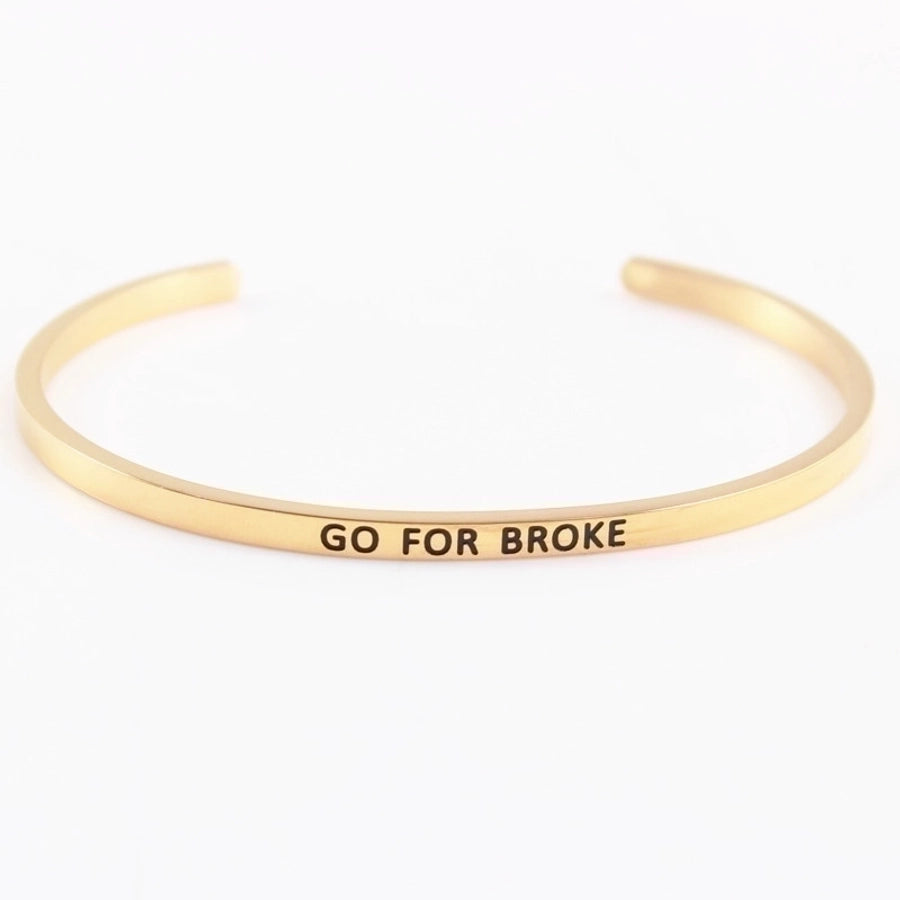 Quotes Letter Bracelet Bangle – 304 Stainless Steel-Bijou Crush