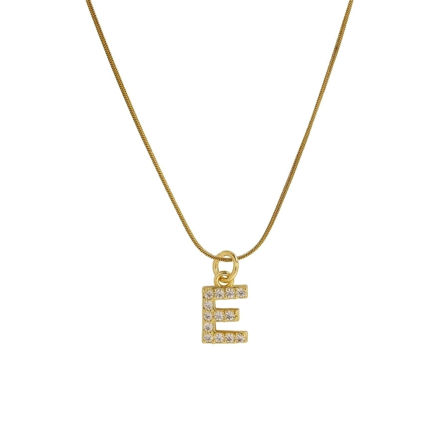 Blingy Letter Charm Snatched Snake Chain Necklace-Bijou Crush