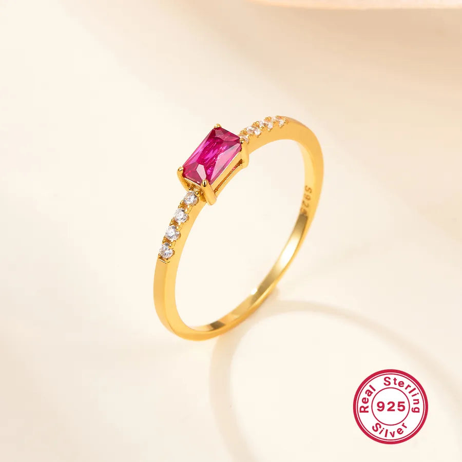 White Gold & Gold Plated 925 Sterling Silver Geometric Ring-Bijou Crush