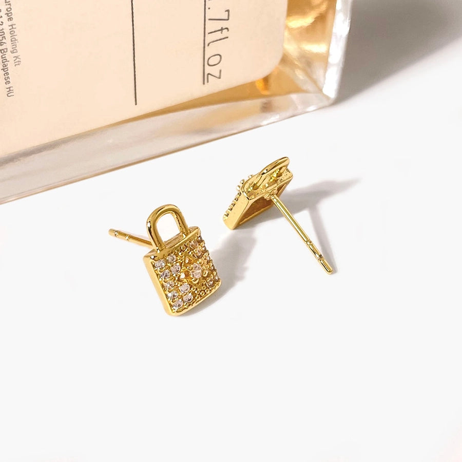 Lock & Key Zircon Studs-Bijou Crush