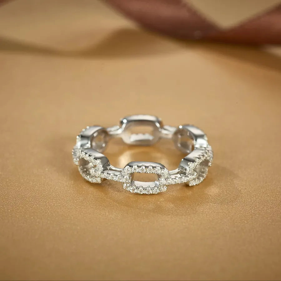 925 Sterling Silver Eternity Ring – D Color VVS1 Moissanite Diamond-Bijou Crush