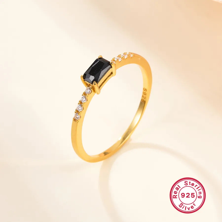 White Gold & Gold Plated 925 Sterling Silver Geometric Ring-Bijou Crush