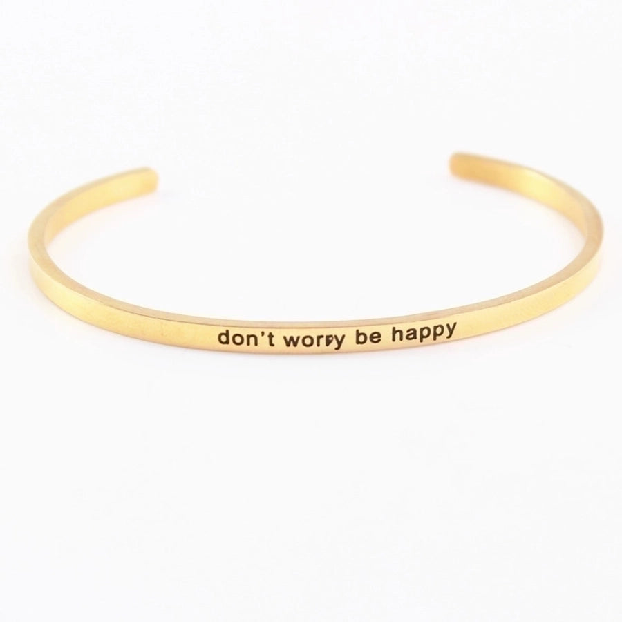Quotes Letter Bracelet Bangle – 304 Stainless Steel-Bijou Crush