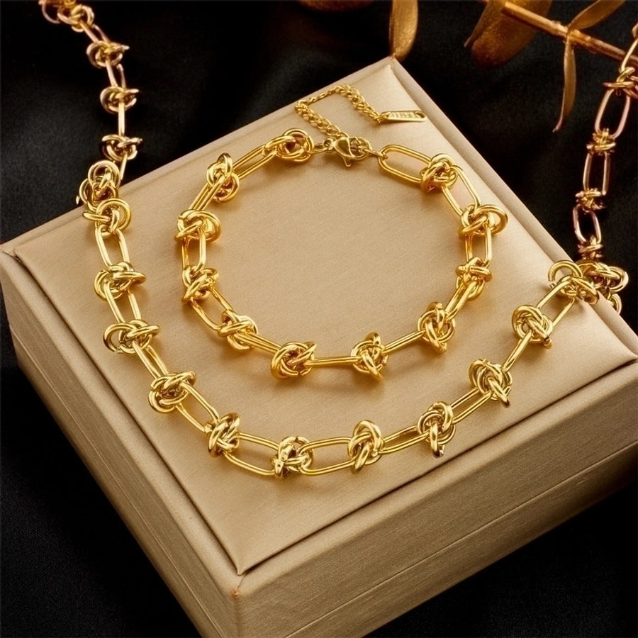 Classic Style Solid Color 304 Stainless Steel Plating Gold Necklace-Bijou Crush