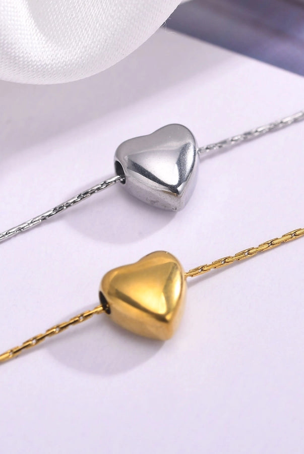 18K Gold Sweetheart Pendant - Stainless Steel Drip with Major Heart Energy-Bijou Crush