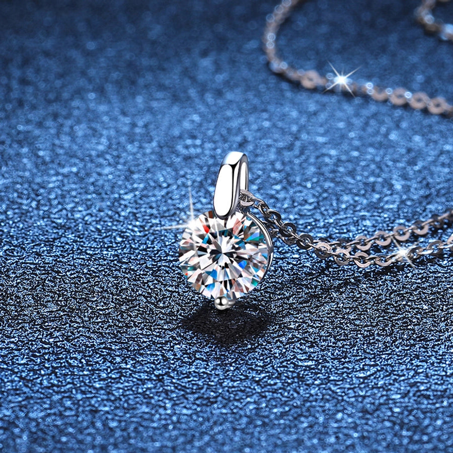Timeless Sparkle Necklace - 925 Sterling Silver with Moissanite & Luxe Diamond Inlay-Bijou Crush