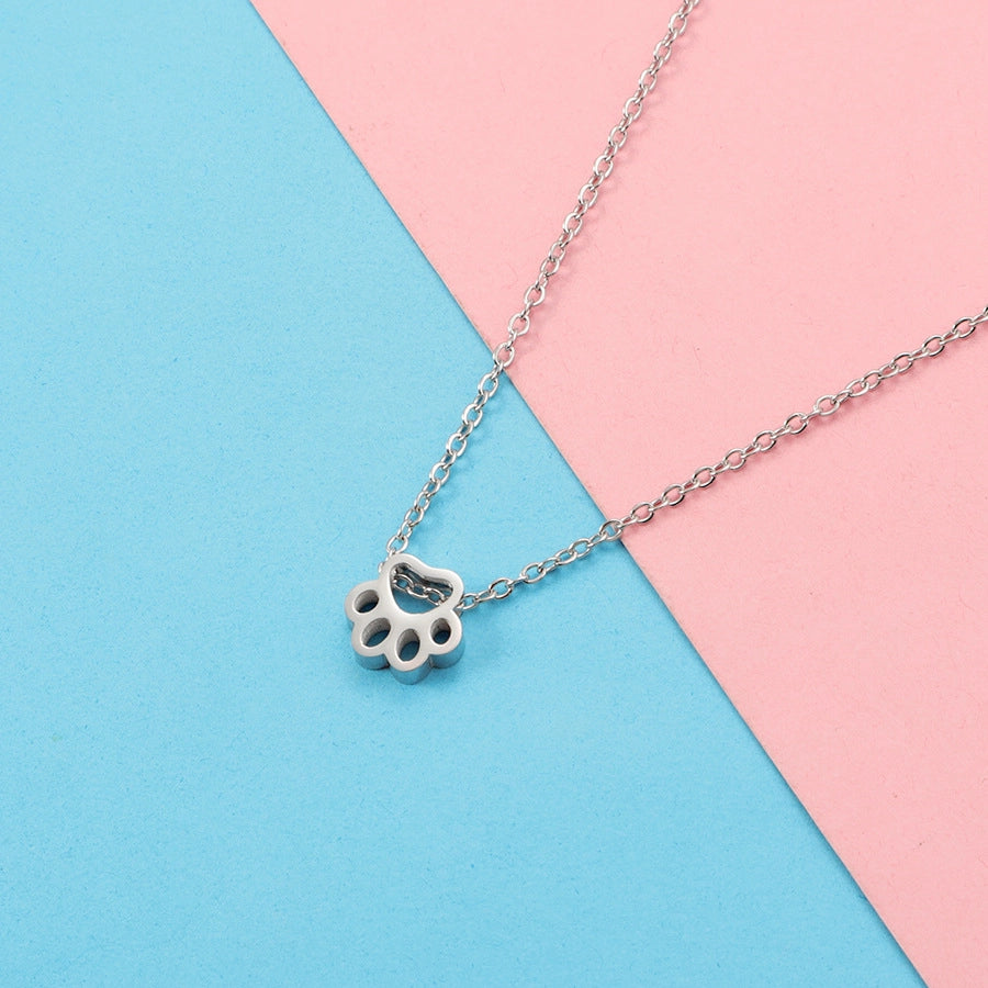 Paw-some Glow Necklace – 18K Gold-Plated Stainless Steel with Cutout Design-Bijou Crush