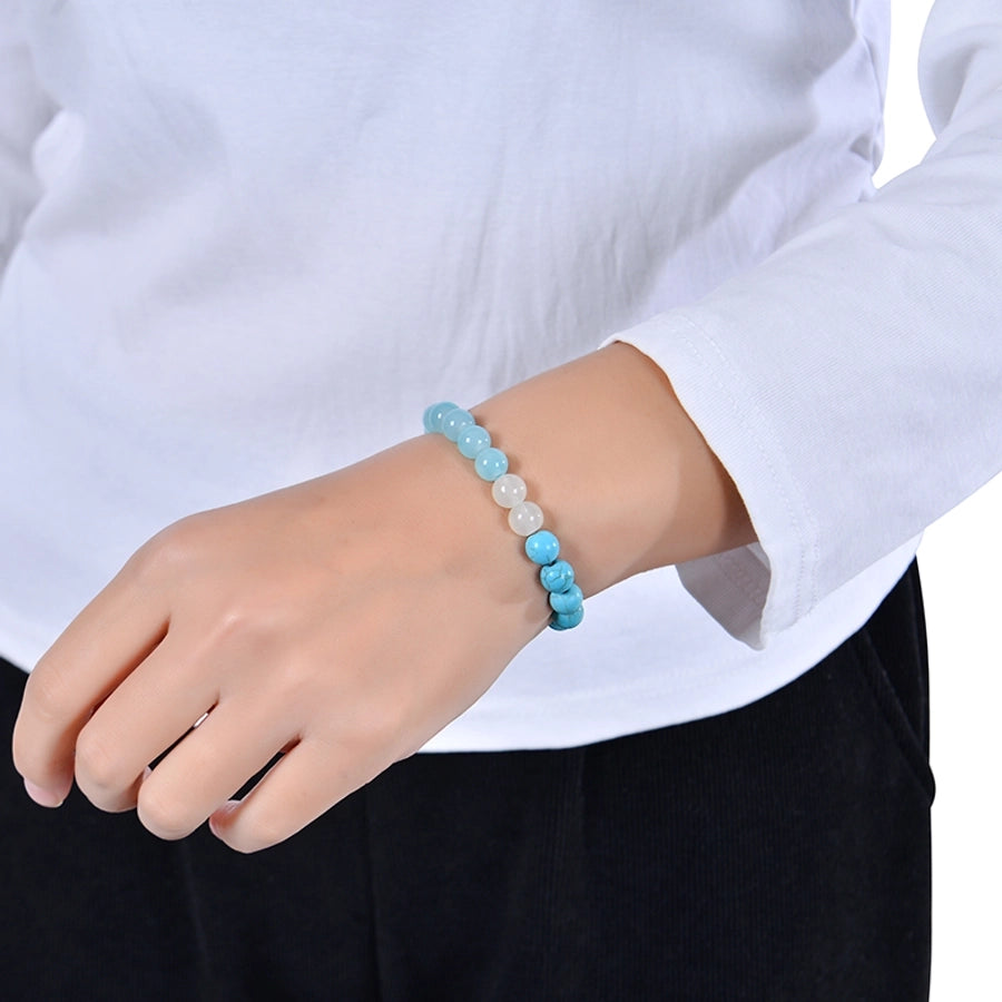 Handmade Natural Stone Bracelet – Timeless Round Gem Elegance-Bijou Crush