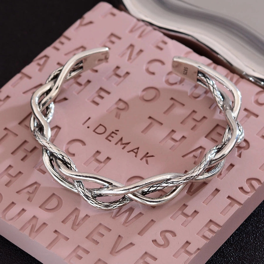 Copper Retro Twist Bangle Bracelet-Bijou Crush