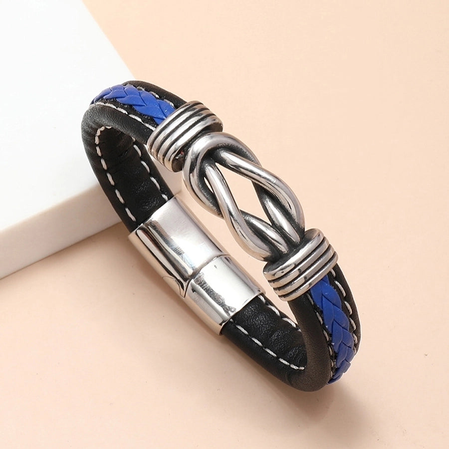 Two-Tone Leather Bracelet with Magnetic Clasp – Effortless Vibes-Bijou Crush