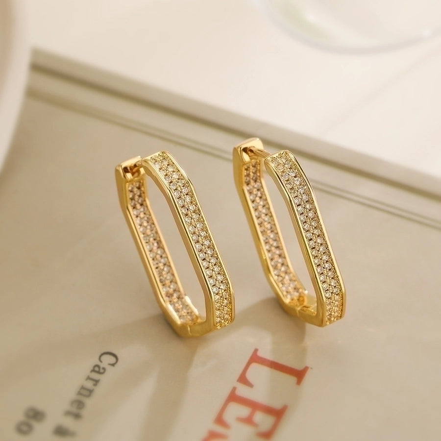 Modern Geometric Zircon Earrings – Bold & Brilliant-Bijou Crush