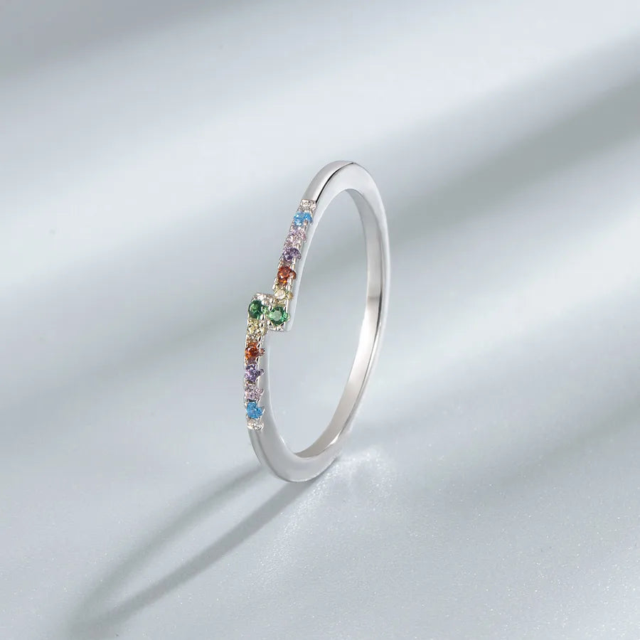 925 Sterling Silver Zircon Geometric Rings 925 Sterling Silver Rings-Bijou Crush