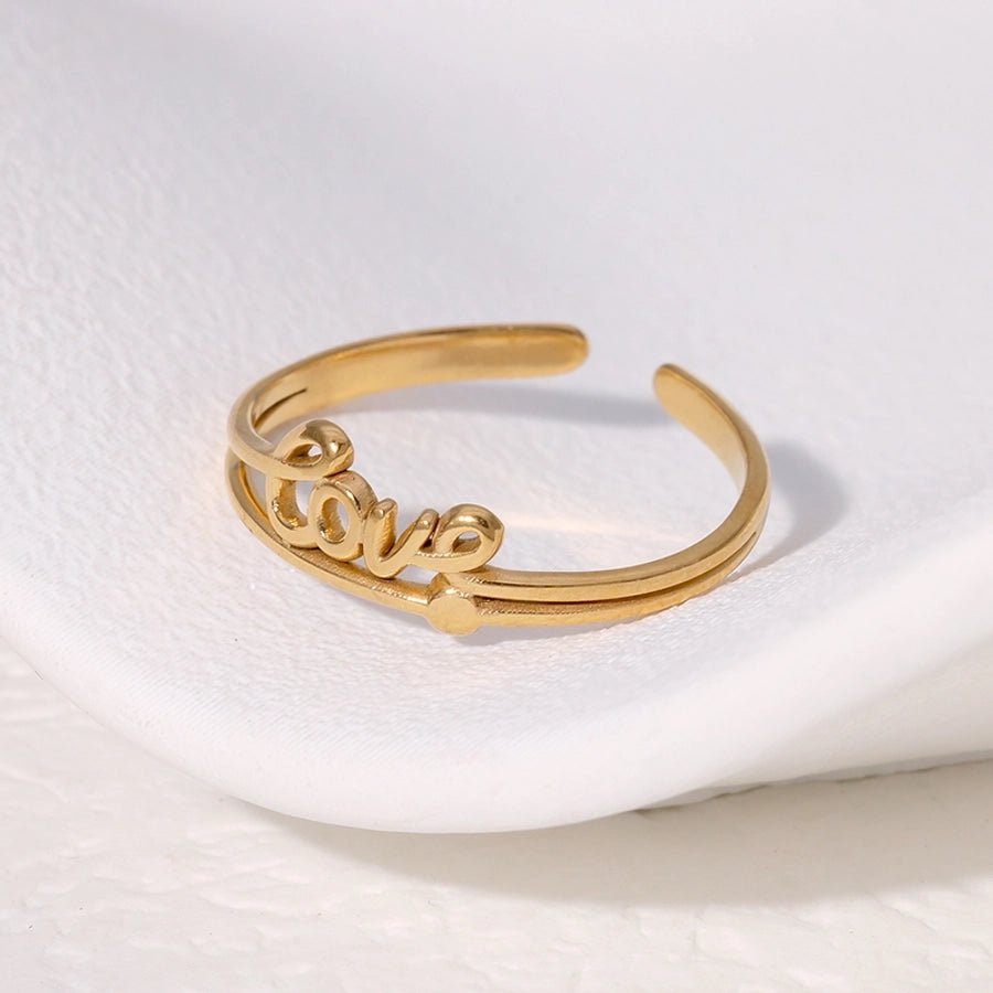 Sweet Love 18K Gold Plated Open Ring – 304 Stainless Steel-Bijou Crush