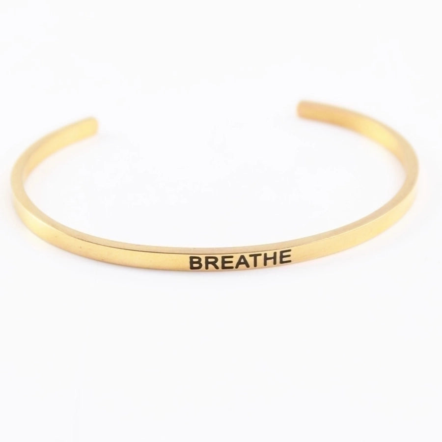 Quotes Letter Bracelet Bangle – 304 Stainless Steel-Bijou Crush