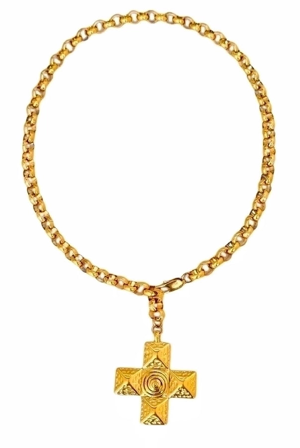 Retro Cross Pendant Necklace – 18K Gold-Plated Titanium Steel Classic-Bijou Crush