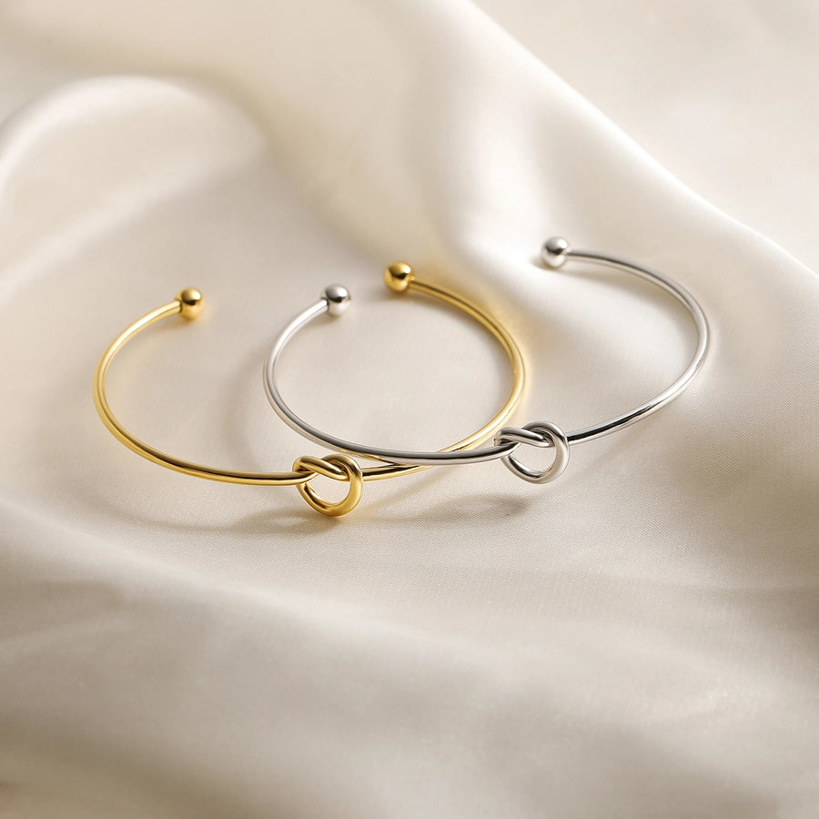 Solid Color 304 Stainless Steel Cuff Knot Bracelets In Bulk Stainless Steel Bracelets-Bijou Crush