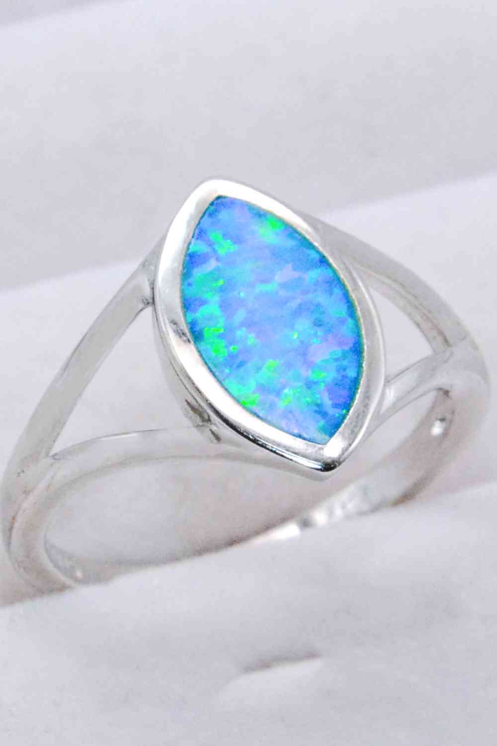 925 Sterling Silver Split Shank Opal Ring-Bijou Crush
