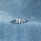 925 Sterling Silver Adjustable Cross Ring-Bijou Crush