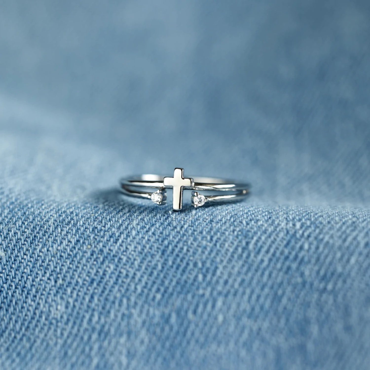 925 Sterling Silver Adjustable Cross Ring-Bijou Crush