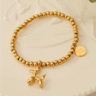 Titanium Steel Puppy Shape Charm Bracelet - 18K Gold-Plated-Bijou Crush
