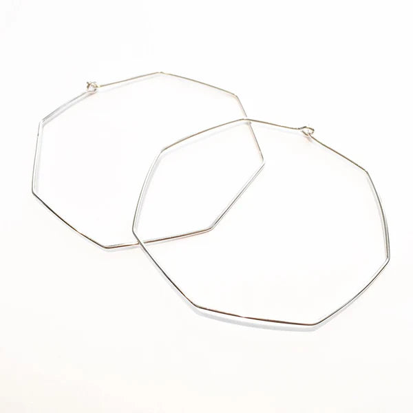 Nash Octagon Hoops Earrings-Bijou Crush