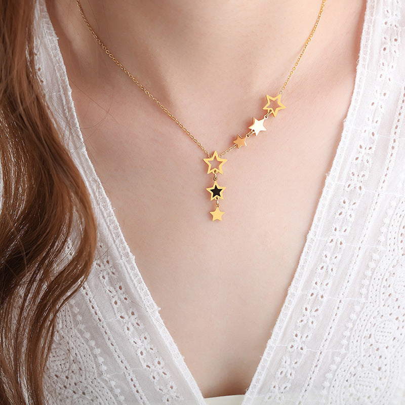 Titanium Steel Geometric Drop Necklace-Bijou Crush