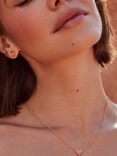 14K Gold-Plated Heart Pendant Necklace-Bijou Crush