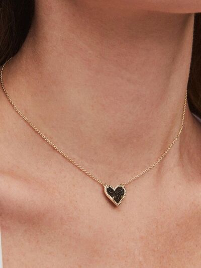 14K Gold-Plated Heart Pendant Necklace-Bijou Crush