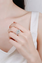 1 Carat Moissanite Heart Ring – Platinum-Plated 925 Sterling Silver-Bijou Crush
