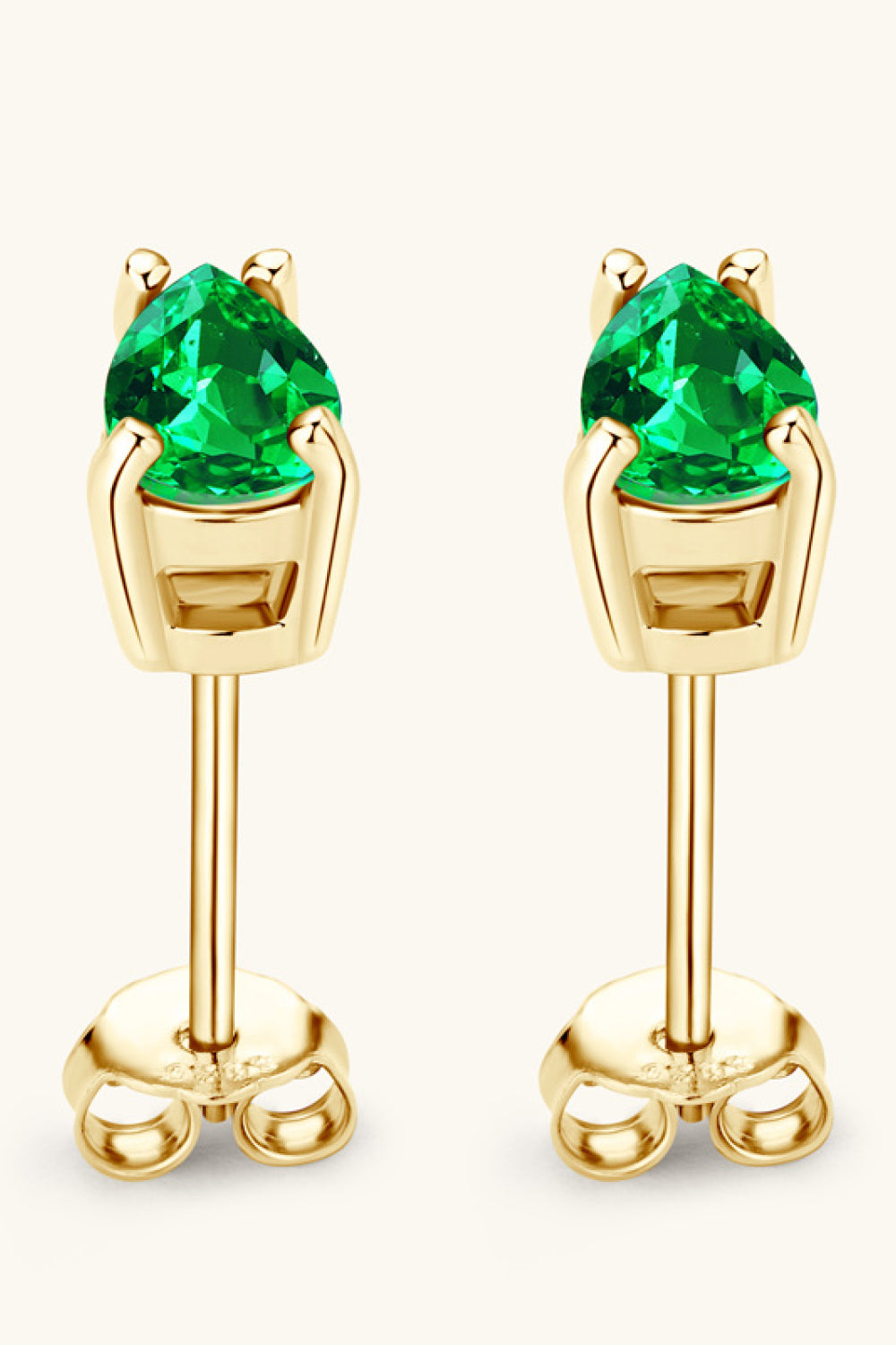 Lab-Grown Emerald Stud Earrings-Bijou Crush