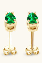 Lab-Grown Emerald Stud Earrings-Bijou Crush