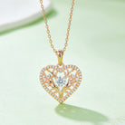 Moissanite 925 Sterling Silver Heart Shape Necklace-Bijou Crush