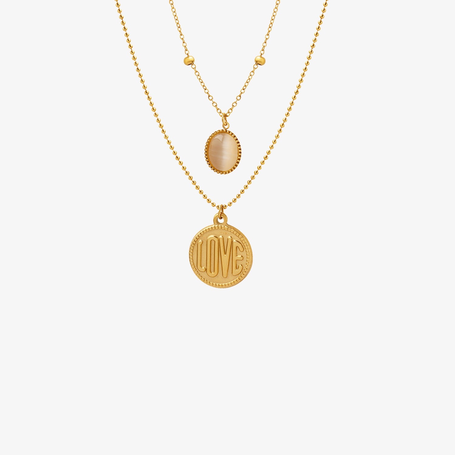 Titanium Steel Double-Layered Necklace-Bijou Crush