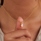 Titanium Steel Inlaid Zircon Pendant Necklace-Bijou Crush
