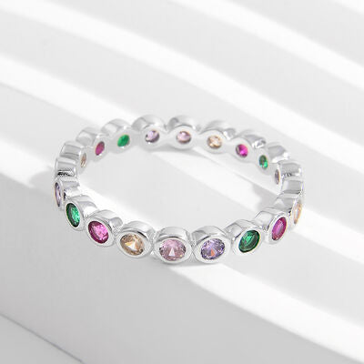 925 Sterling Silver Contrast Zircon Ring-Bijou Crush