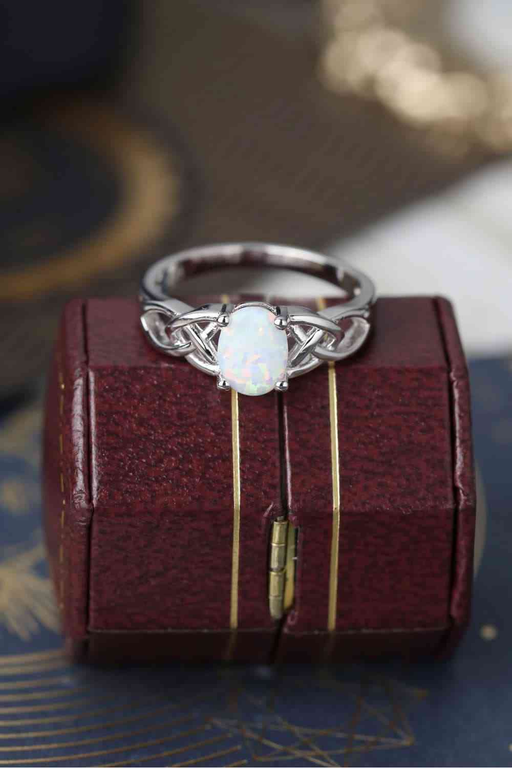 Crisscross 4-Prong Opal Ring-Bijou Crush